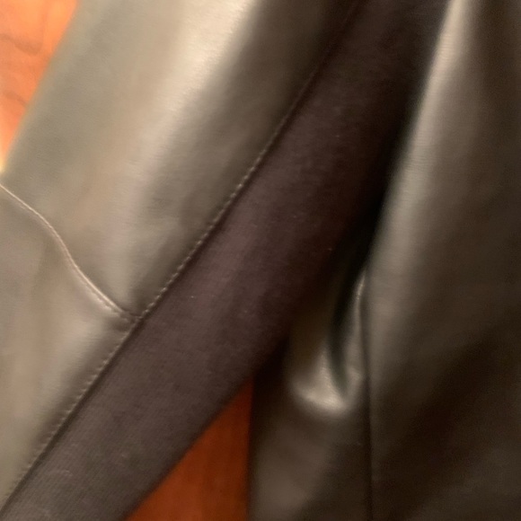 Bagatelle, NEW NEVER WORN, draped faux leather jacket, BLACK, size Small. - Picture 6 of 7